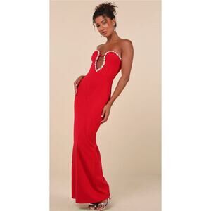 NWT Luxurious Strapless Dress with Rhinestone Cutout Size Small